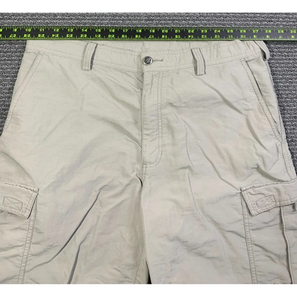 The North Face Mens Nylon Hiking Shorts 36 Gray Green Flat Front Outdoor 7